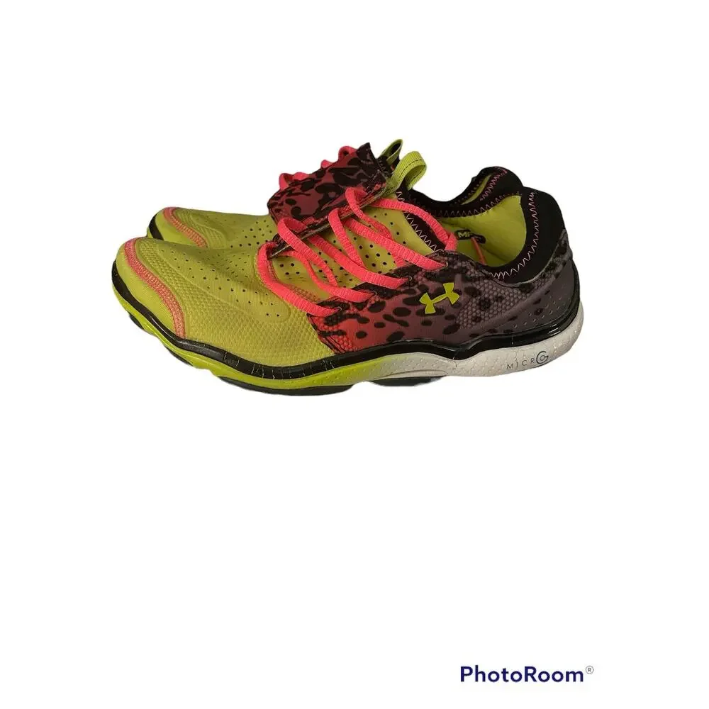 Under Armour MPZ Micro G Yellow Leopard print Women's Sz 11 - Picture 3 of 9